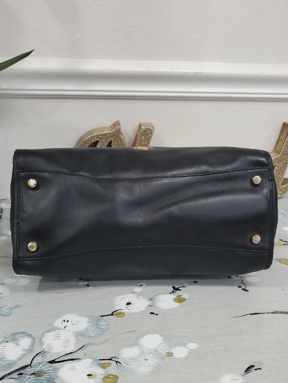 COACH Gramercy Black Leather Satchel Bag - Picture 8 of 17